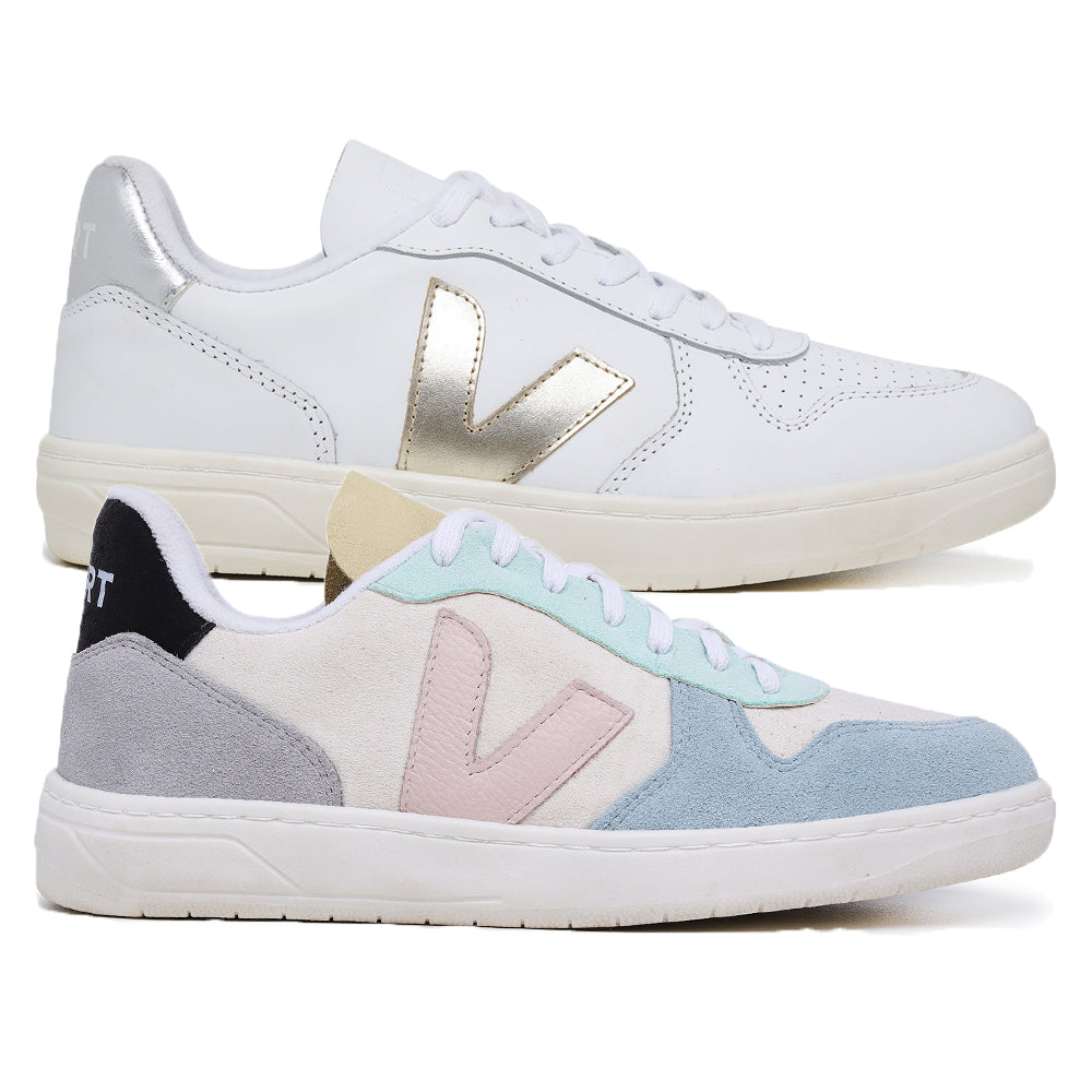V-10 Suede Multico Natural e V-10 White Platine Silver